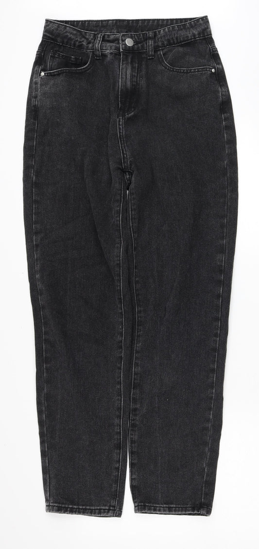SheIn Womens Black Cotton Straight Jeans Size XS Regular Zip