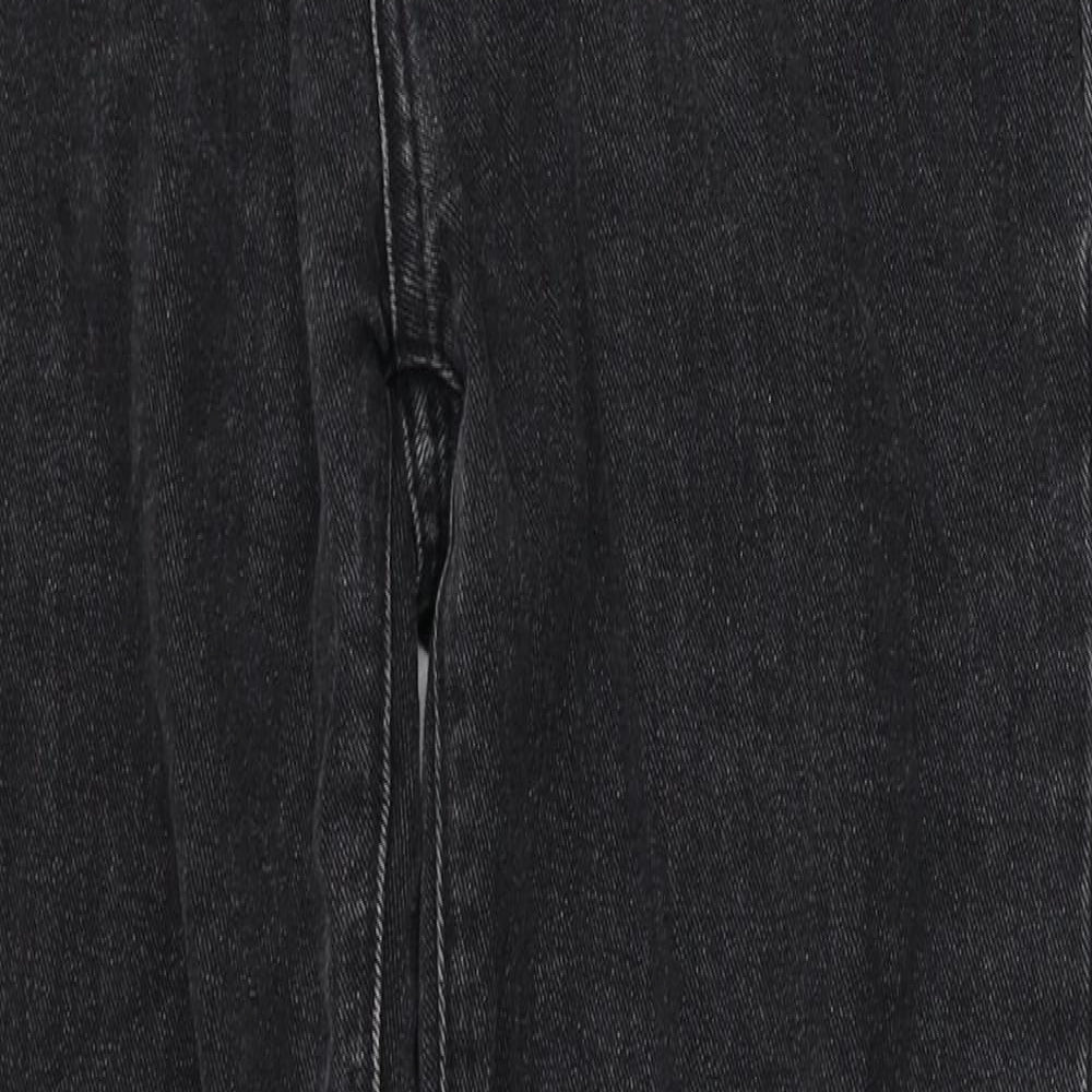 SheIn Womens Black Cotton Straight Jeans Size XS Regular Zip