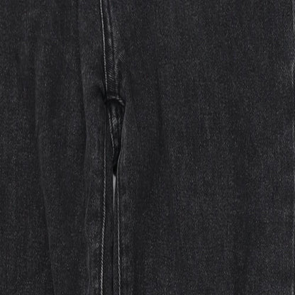 SheIn Womens Black Cotton Straight Jeans Size XS Regular Zip