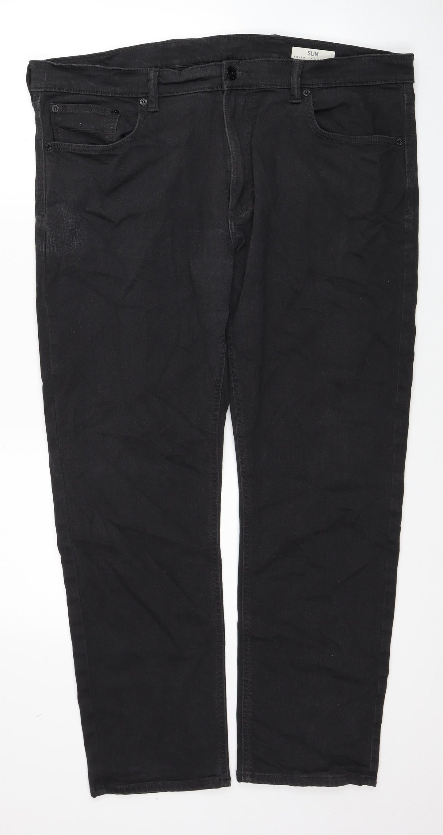 Womens UK Size 40 in Marks and Spencer Regular Fit Straight Black Jeans