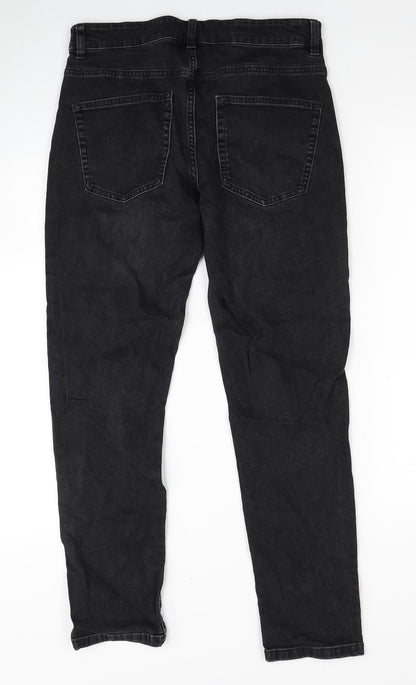NEXT Womens Black Cotton Straight Jeans Size 30 in L31 in Regular Zip
