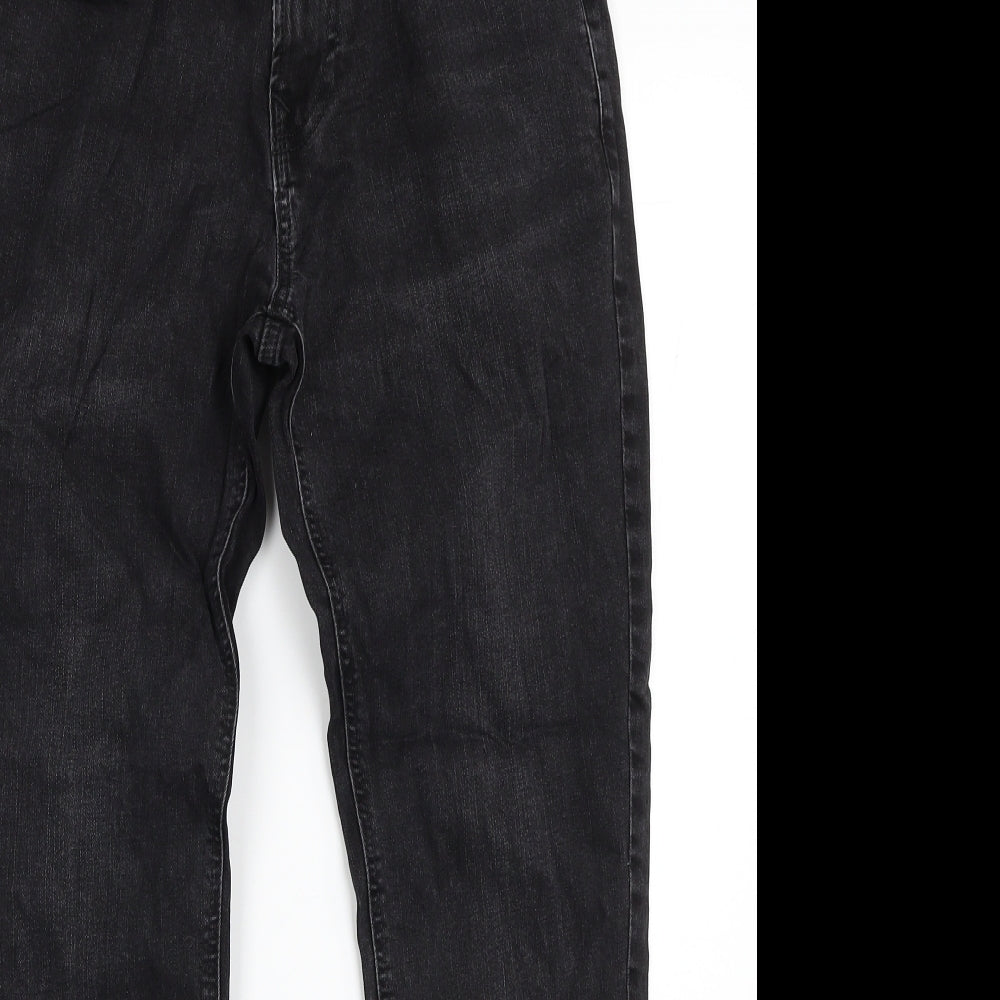 NEXT Womens Black Cotton Straight Jeans Size 30 in L31 in Regular Zip
