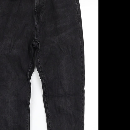 NEXT Womens Black Cotton Straight Jeans Size 30 in L31 in Regular Zip