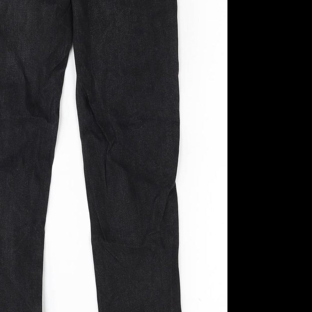 NEXT Womens Black Cotton Straight Jeans Size 30 in L31 in Regular Zip