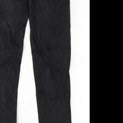 NEXT Womens Black Cotton Straight Jeans Size 30 in L31 in Regular Zip