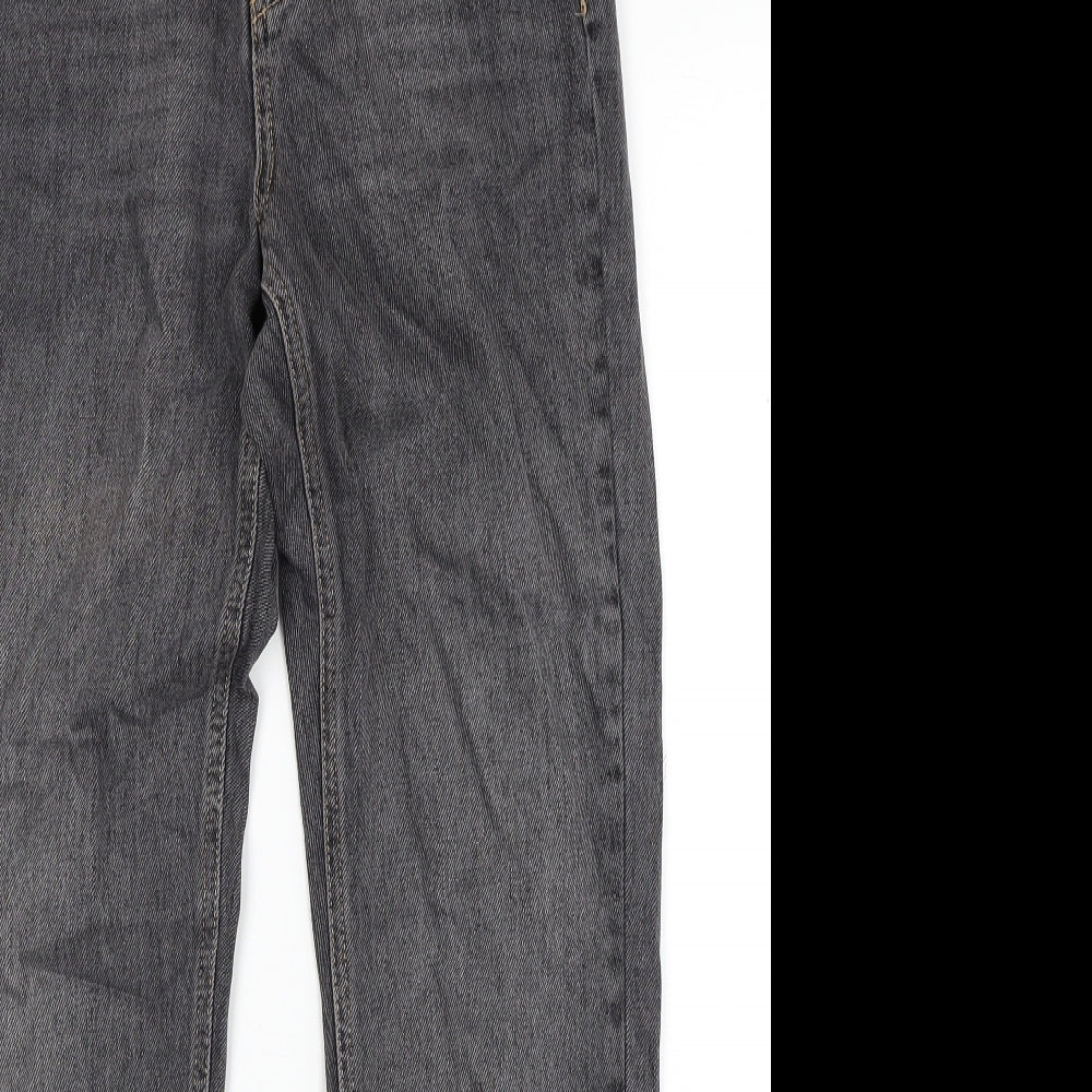 Topshop Womens Black Cotton Straight Jeans Size 26 in L32 in Regular Zip
