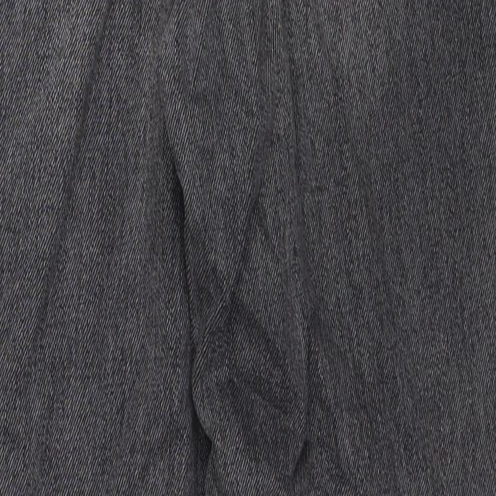 Topshop Womens Black Cotton Straight Jeans Size 26 in L32 in Regular Zip