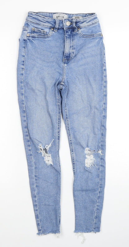 New Look Womens Beige Cotton Skinny Jeans Size 6 Regular Zip