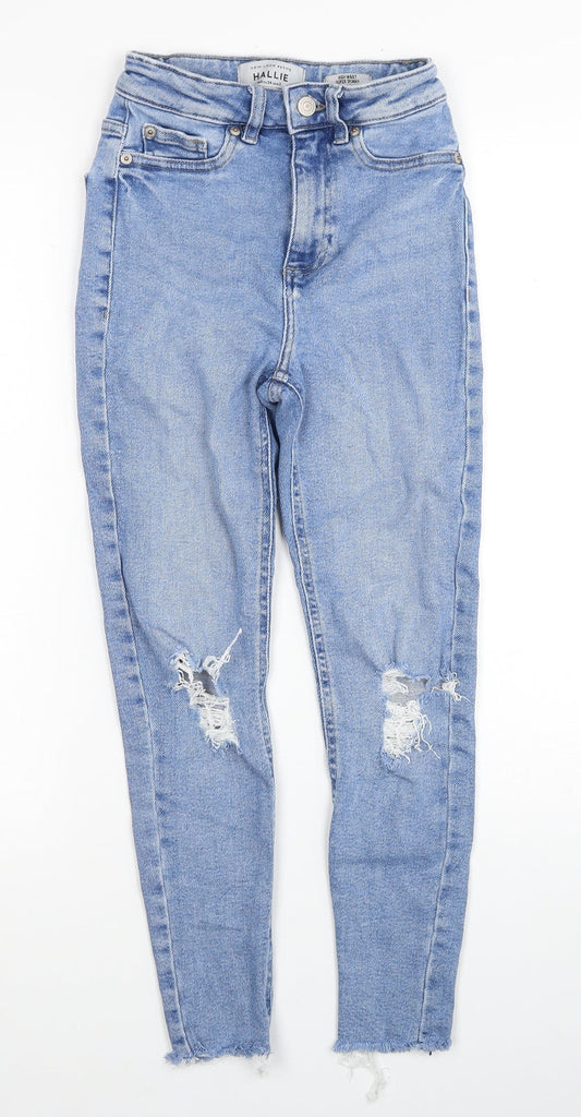 New Look Womens Beige Cotton Skinny Jeans Size 6 Regular Zip