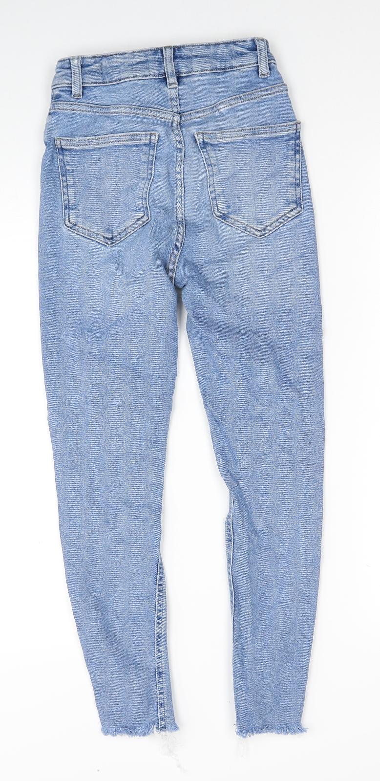 New Look Womens Beige Cotton Skinny Jeans Size 6 Regular Zip