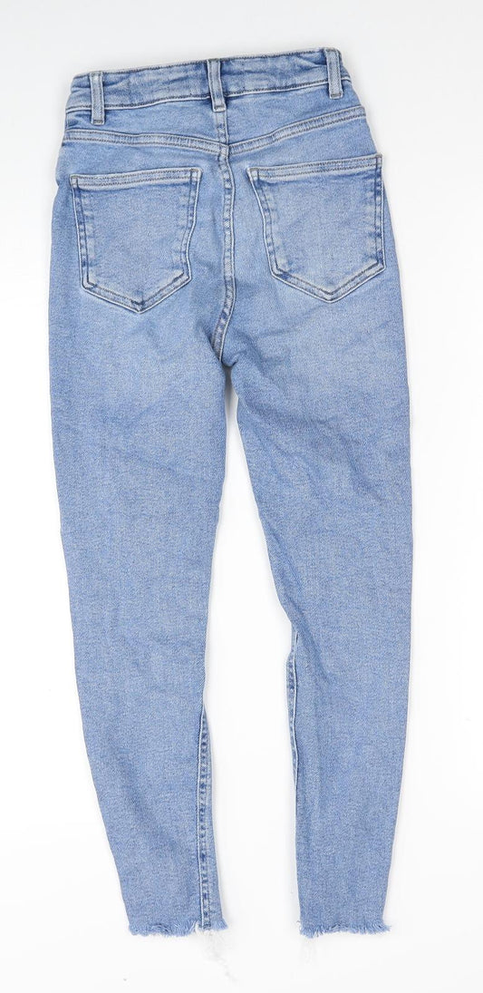 New Look Womens Beige Cotton Skinny Jeans Size 6 Regular Zip