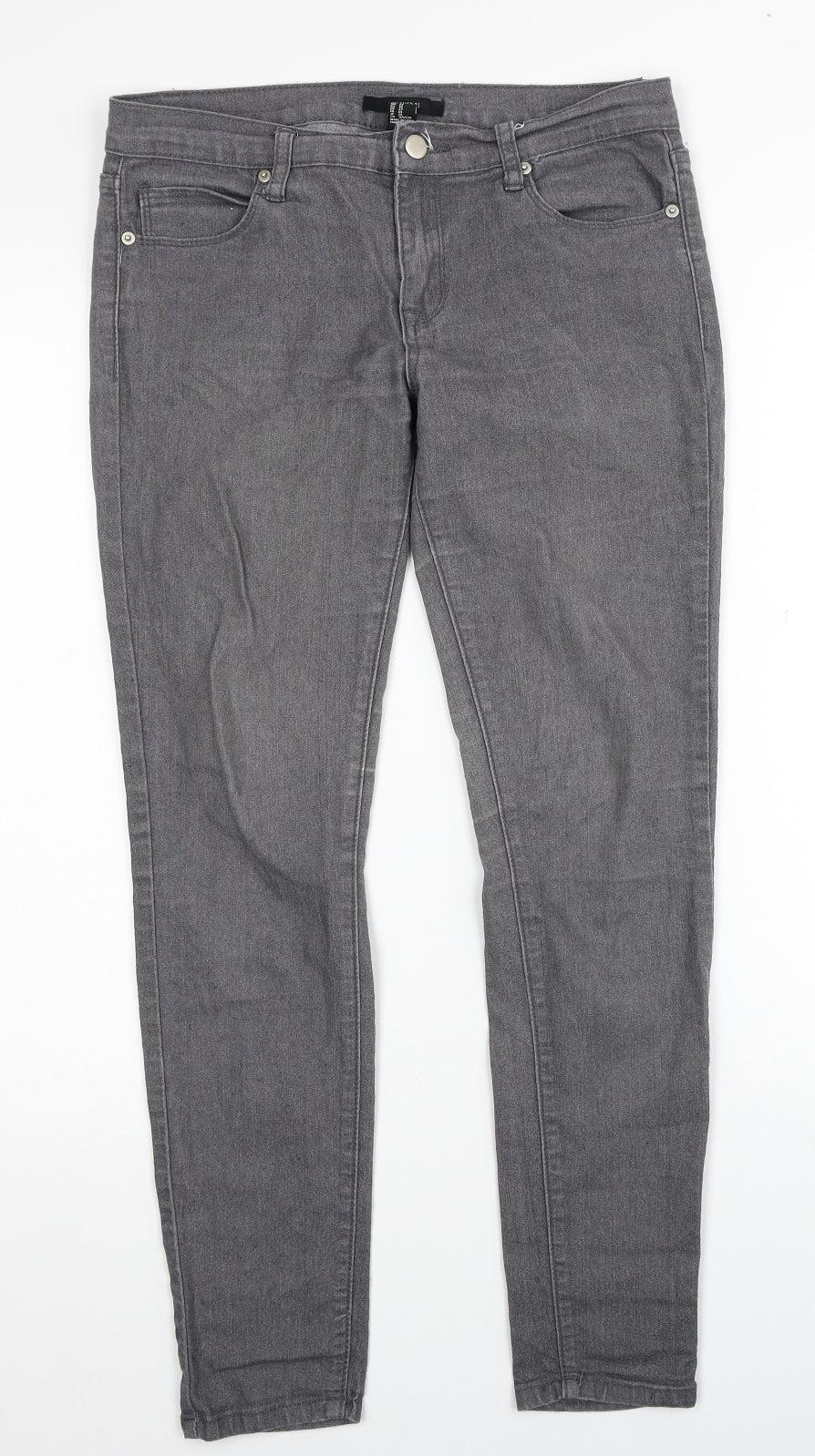 FOREVER 21 Womens Grey Cotton Skinny Jeans Size 27 in Regular Zip