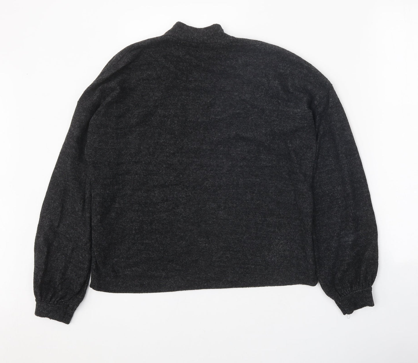 Stradivarius Womens Grey High Neck Viscose Pullover Jumper Size S