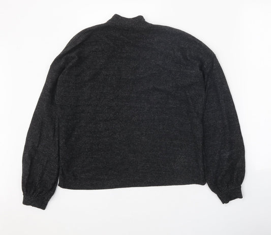 Stradivarius Womens Grey High Neck Viscose Pullover Jumper Size S
