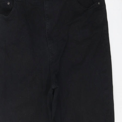 Pegasus Womens Black Cotton Straight Jeans Size 34 in Regular Zip