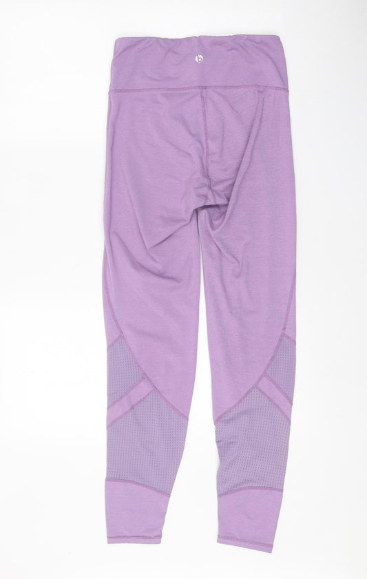 Body Womens Purple Polyester Compression Leggings Size M Regular Pullover