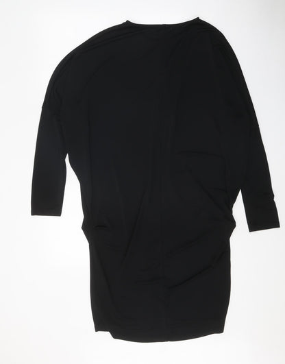 Glamorous Womens Black Polyester Sheath Size 16 Round Neck Pullover