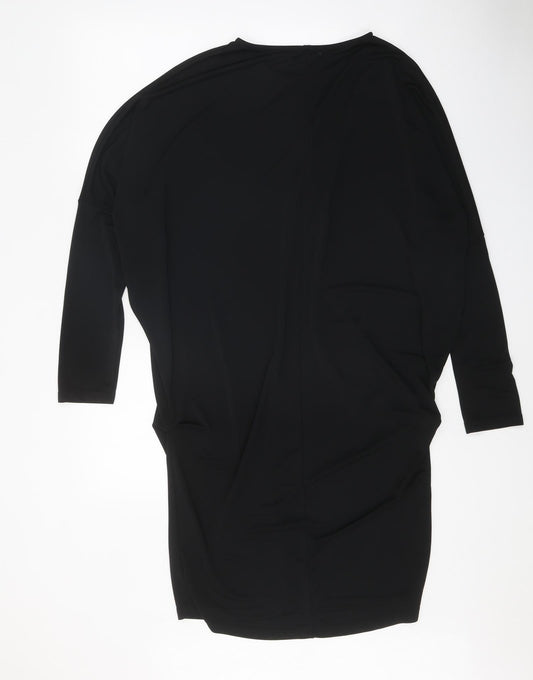 Glamorous Womens Black Polyester Sheath Size 16 Round Neck Pullover
