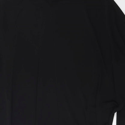 Glamorous Womens Black Polyester Sheath Size 16 Round Neck Pullover