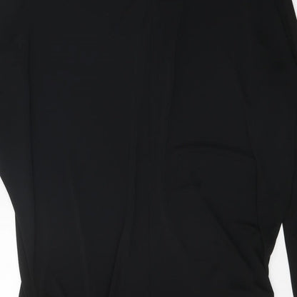 Glamorous Womens Black Polyester Sheath Size 16 Round Neck Pullover