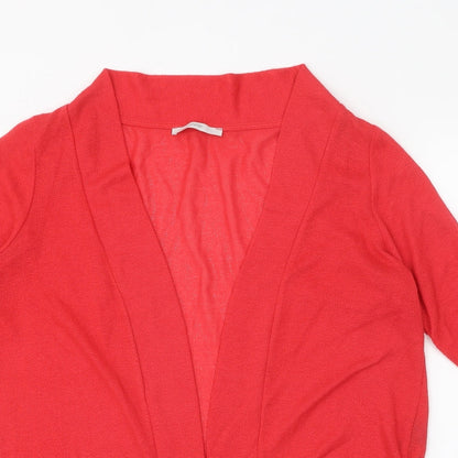 George Womens Red V-Neck Polyester Shrug Jumper Size 16