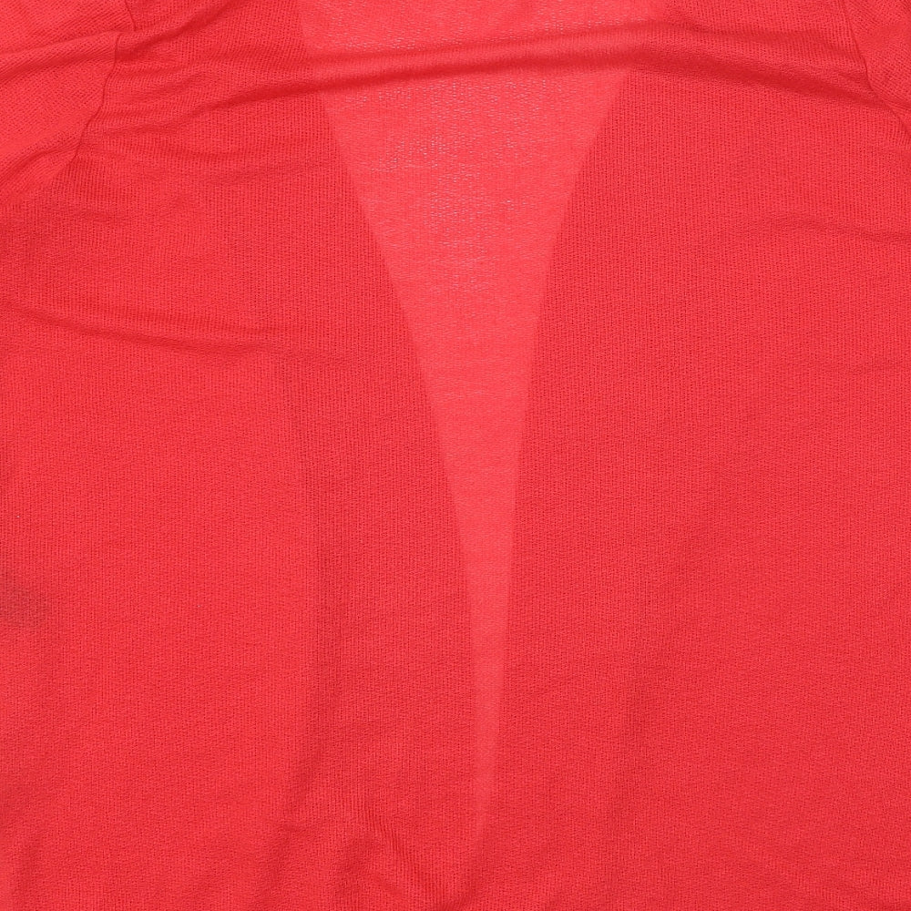 George Womens Red V-Neck Polyester Shrug Jumper Size 16