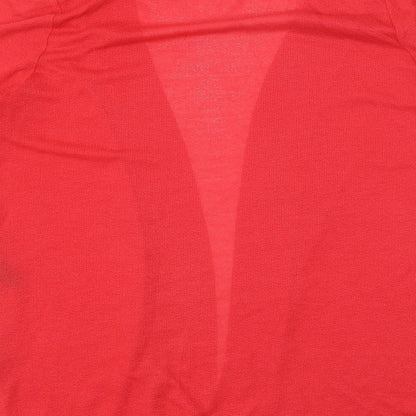 George Womens Red V-Neck Polyester Shrug Jumper Size 16
