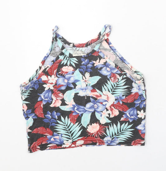 Miss Selfridge Womens Multicoloured Geometric Viscose Basic Tank Size 10 Round Neck - Tropical Print