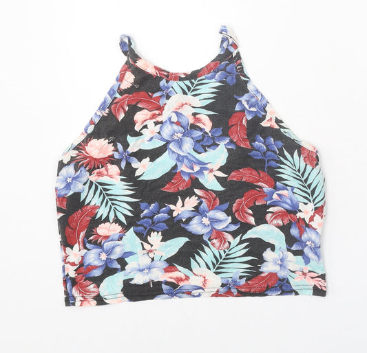 Miss Selfridge Womens Multicoloured Geometric Viscose Basic Tank Size 10 Round Neck - Tropical Print