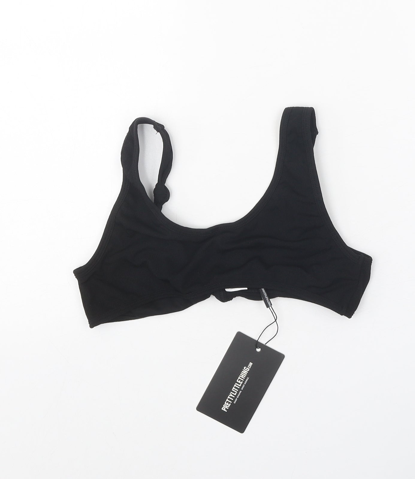 PRETTYLITTLETHING Womens Black Polyamide Top Size 8