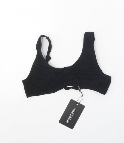 PRETTYLITTLETHING Womens Black Polyamide Top Size 8