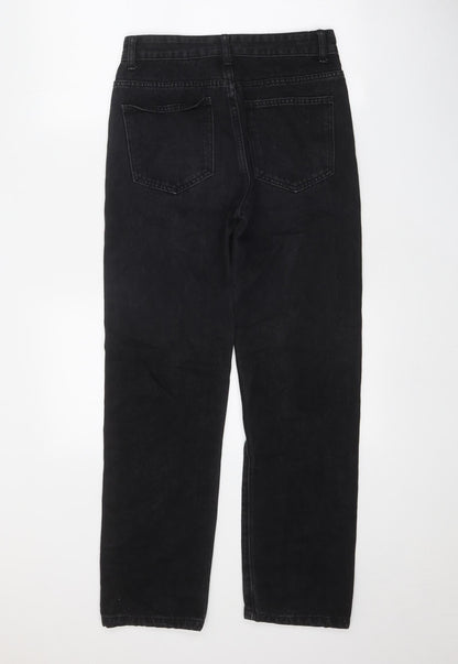 Womens UK Size 27 in Preworn Regular Fit Straight Black Jeans