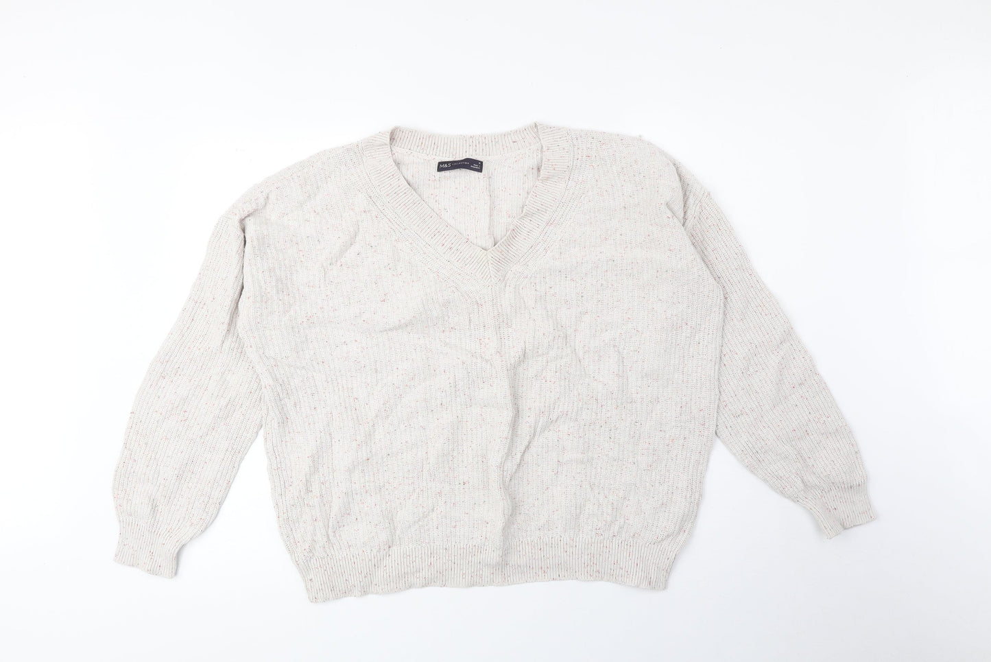 Womens UK Size M Marks and Spencer Beige Pullover Jumper