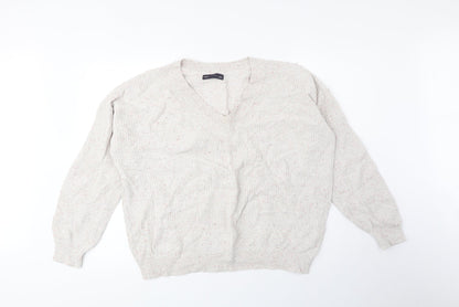 Womens UK Size M Marks and Spencer Beige Pullover Jumper