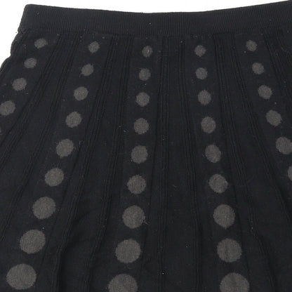 H&M Womens Black Geometric Acrylic A-Line Skirt Size XS