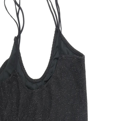 MNG Womens Black Polyester Bodysuit One-Piece Size S Snap