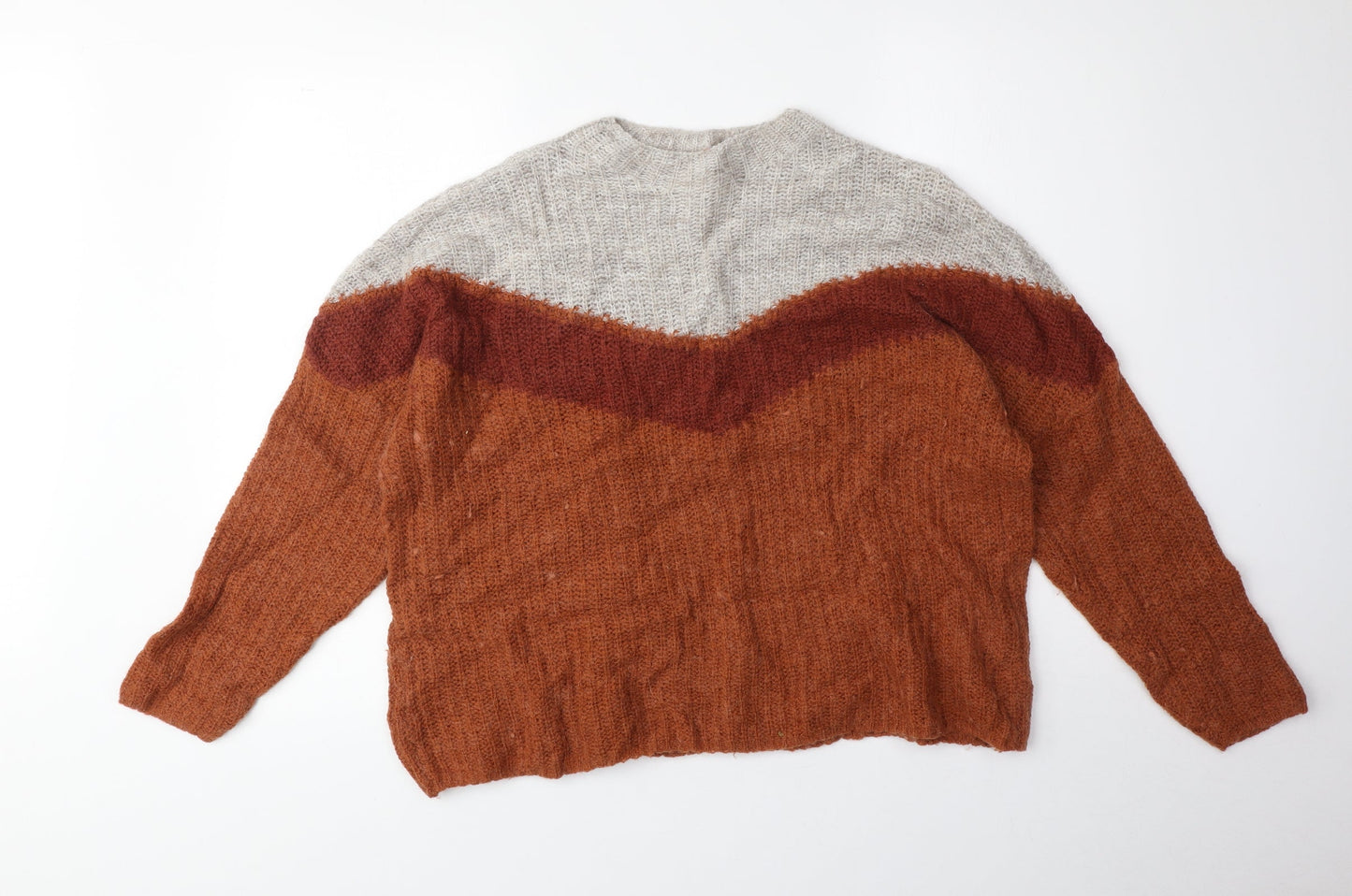 Womens UK Size M Preworn Brown Pullover Jumper