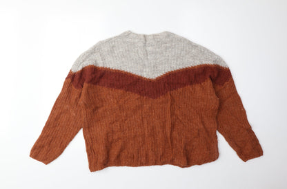 Womens UK Size M Preworn Brown Pullover Jumper