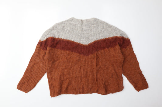 Womens UK Size M Preworn Brown Pullover Jumper