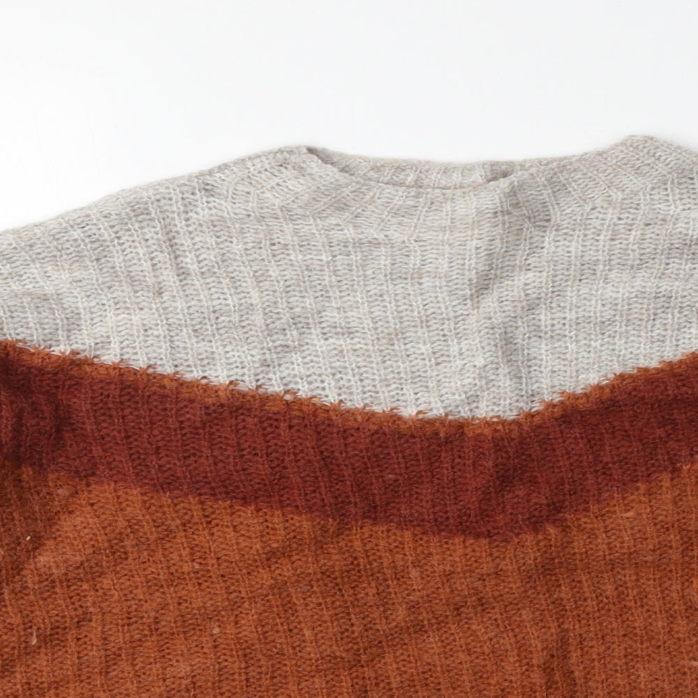 Womens UK Size M Preworn Brown Pullover Jumper