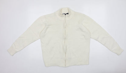 Womens UK Size 18 ISLE White Full Zip Jumper