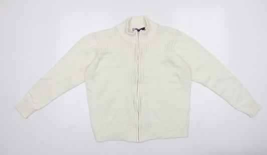 Womens UK Size 18 ISLE White Full Zip Jumper