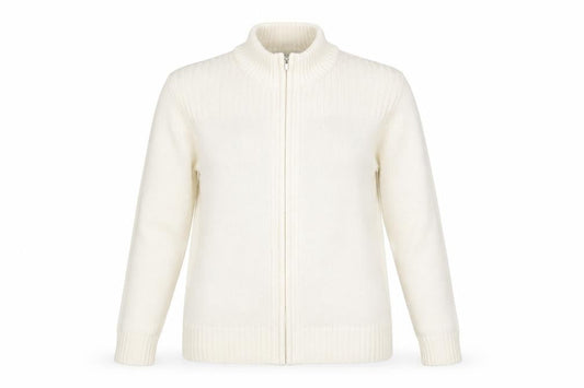 Womens UK Size 18 ISLE White Full Zip Jumper