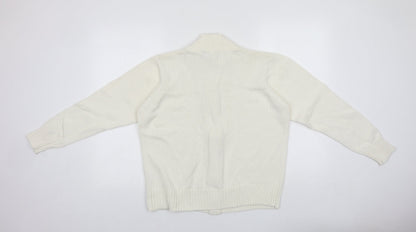 Womens UK Size 18 ISLE White Full Zip Jumper