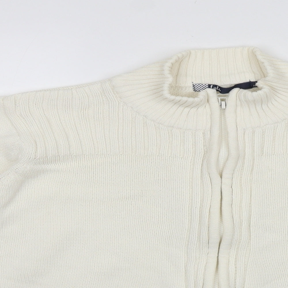 Womens UK Size 18 ISLE White Full Zip Jumper