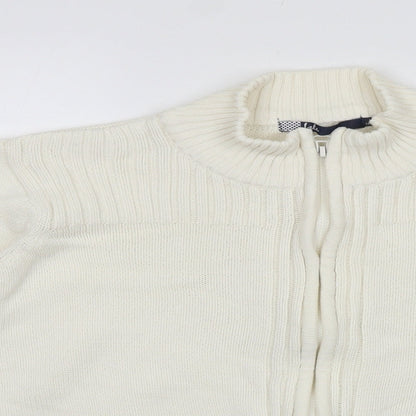 Womens UK Size 18 ISLE White Full Zip Jumper