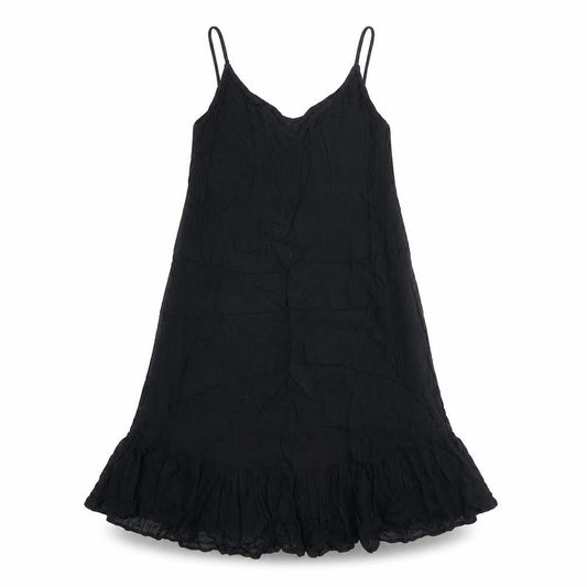 Rare Bird Womens Black Cotton Tank Dress Size 8 V-Neck Pullover