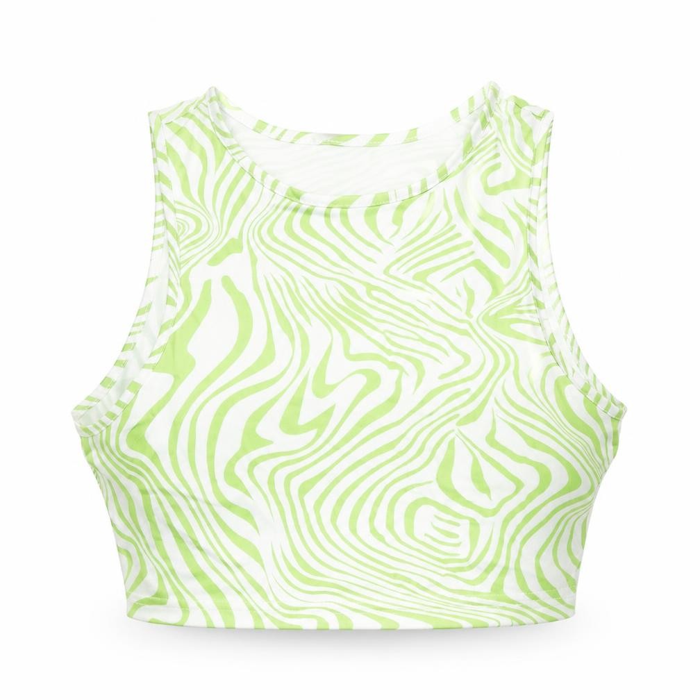 Womens UK Size M SheIn Green Cropped Tank