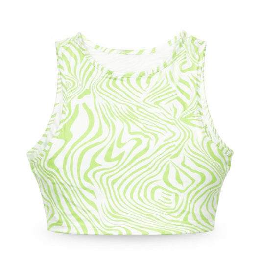 Womens UK Size M SheIn Green Cropped Tank