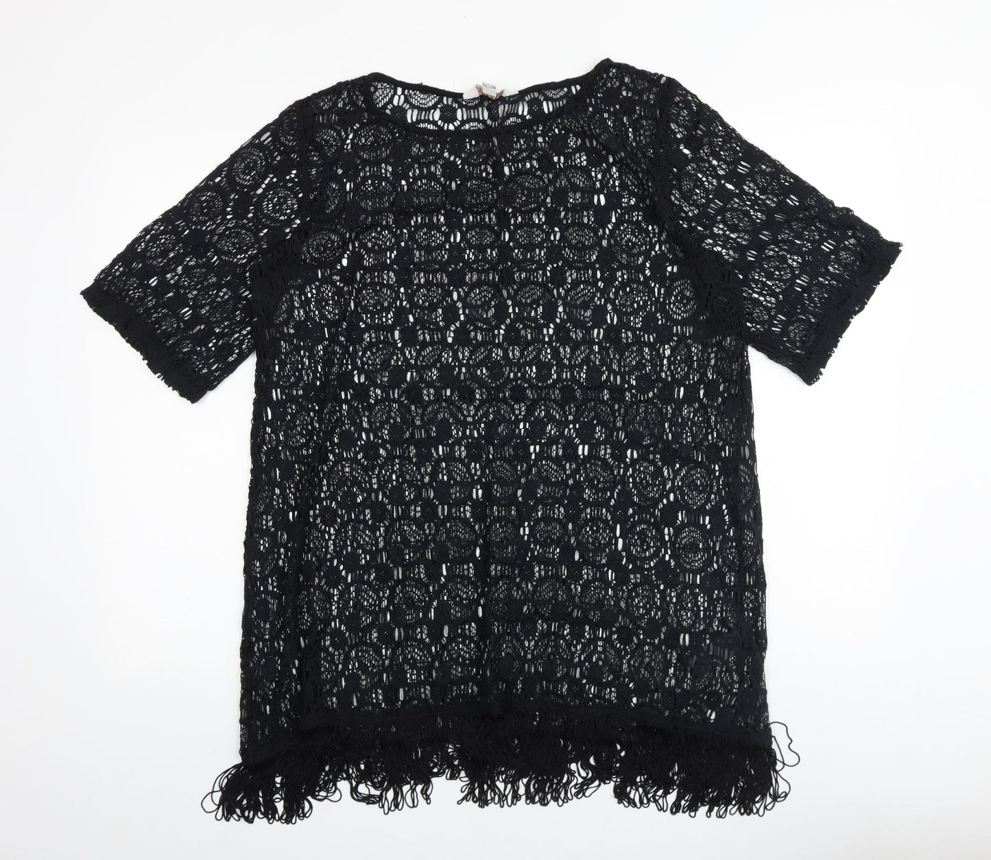 Womens UK Size M Dorothy Perkins Black Basic Blouse